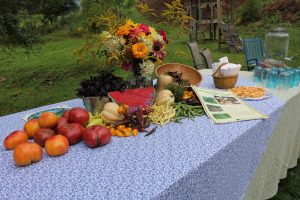A cornucopia of fresh! Tomatoes, and great garden crops! The Cathey's also market flowers as well!
