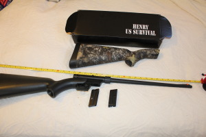 My Henry Survival Rifle makes a great squirrel and rabbit gun. Lightweight and easy to pack in about anything I carry, this is a winner shooter!
