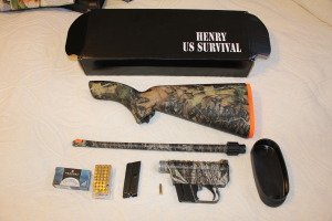 Lightweight with two clips  , survival rifle comes in black and camo and shoots straight and fast 1
