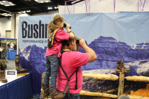 Dad and daughter enjoying time together at the Archery Trade Show in Indianapolis.