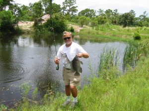 Jack Montague at one of his fly fishing ponds in Punta Gorda. Jack is a cracker jack fly fishing  instructor.