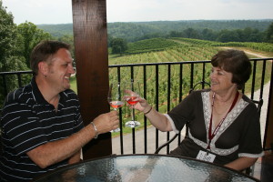 Barb and a vineyard owner. A recent image, isn't she beautiful?