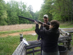 Barb shooting skeet in Virginia! Shes good at it!