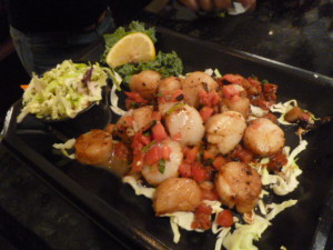 Scallops, shrimp, cod fish all done perfectly!
