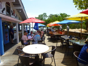 Outdoor patio of the Fishery Restaurant that is also dog friendly!
