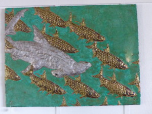 Gorgeous wall decor at the Fishery Restaurant!