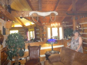 Nina Gilbert showed us around the main, incredibly designed and furnished lodge home.